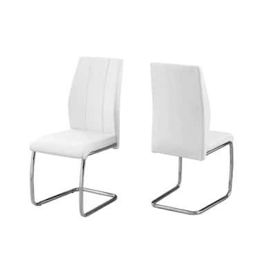 Offex 39"H Contemporary 2 Piece Leather-Look/Chrome Dining Chair