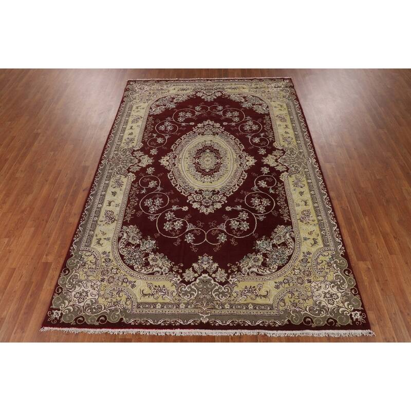 Victorian Style Kashan Turkish Area Rug Bedroom Machine Made Carpet - 6'9" x 9'9"