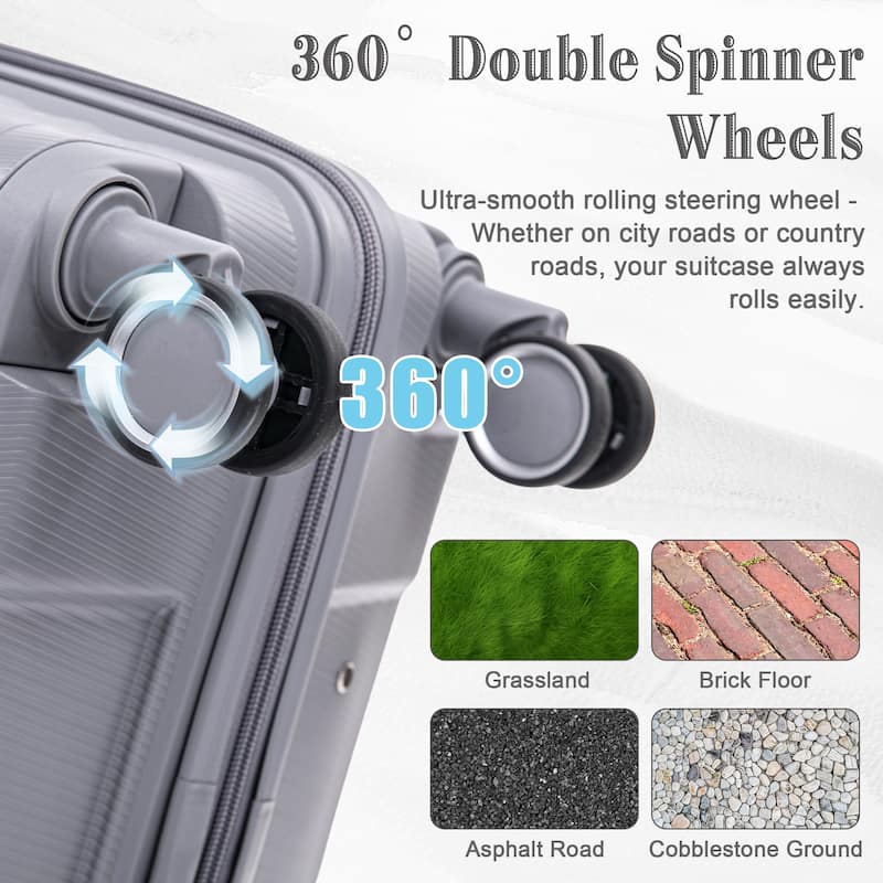 14IN 20IN 24IN 28IN 4 pcs/set in PP Spinner Wheel Luggage, Carry on Suitcase, Iron Pull Rod, Combination Password Lock