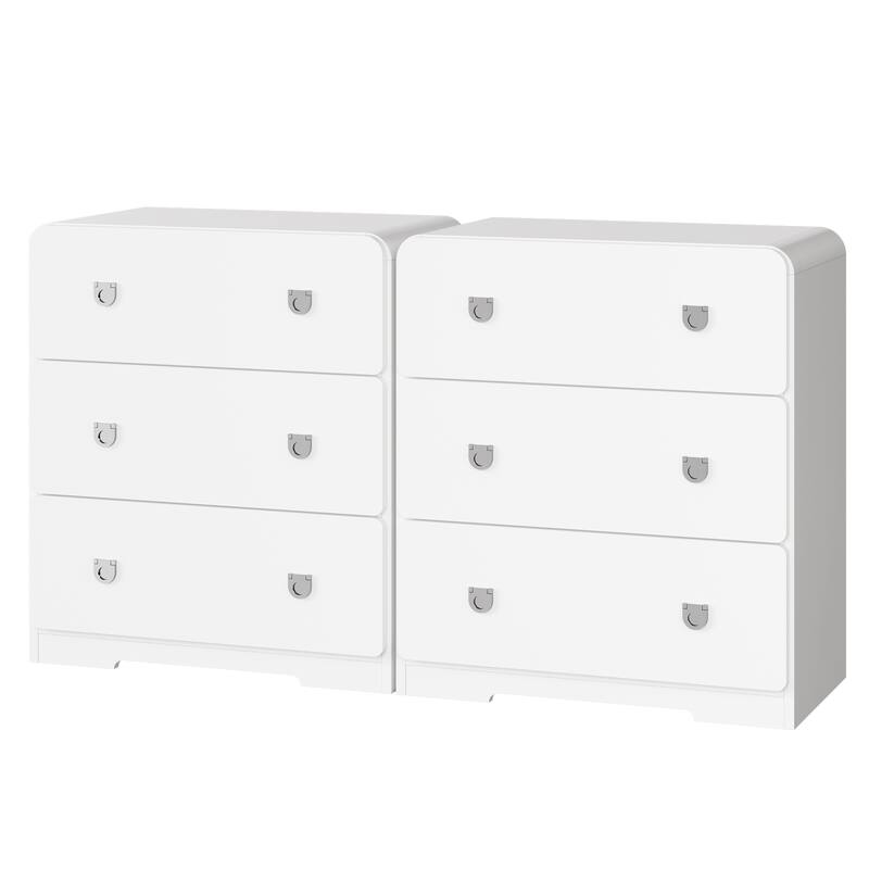 Painted 3-Drawer Nightstand for Bedroom