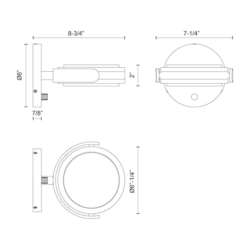 Alora Lighting WV325106AR Blanco 6" Wide 3000K LED Bathroom Sconce