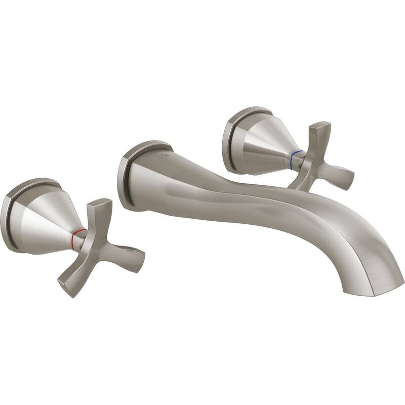 Delta Stryke 1.2 GPM Wall Mounted Widespread Bathroom Faucet with