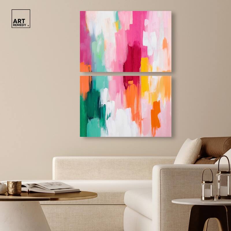Playful Palette III Canvas Set of 2 by Art Remedy, Gallery Wrapped
