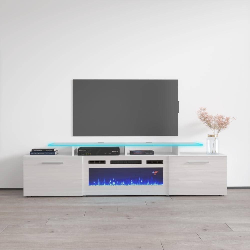 Rova WH-EF Electric Fireplace Modern 75" TV Stand