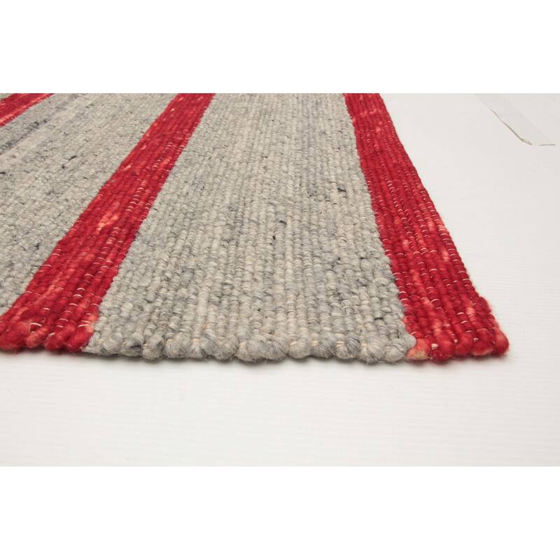 ECARPETGALLERY Braid weave Sienna Grey Wool Rug - 5'2 x 7'7