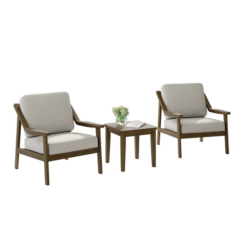 Outdoor Patio Wood Bistro Set/Loveseat Set