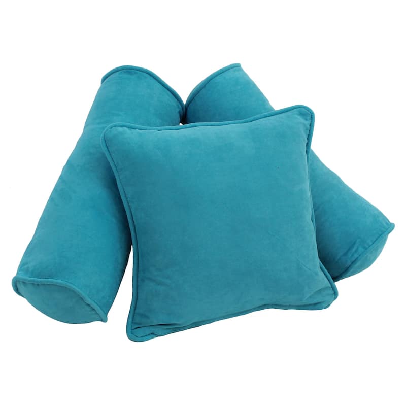 Blazing Needles Microsuede Pillow Package (Set of 3) - Aqua Blue