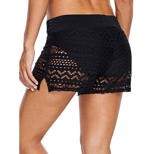 lace swim shorts