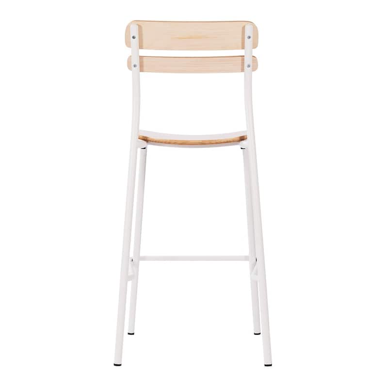 2PK Commercial Solid Wood Bar Stools with Frames and Antique Finish - 19.75"W x 22.25"D x 44.5"H