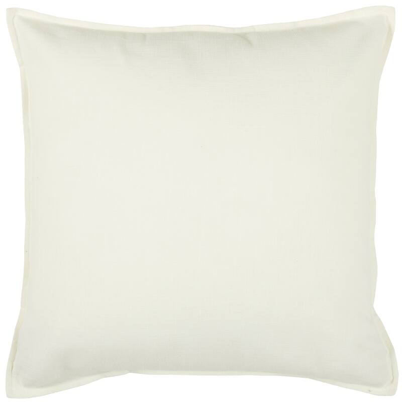 Rizzy Home Cotton Slub Solid Decorative Throw Pillow - Ivory - Polyester
