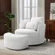 preview thumbnail 96 of 198, 41" W Oversized Accent Barrel Swivel Chair with Moon Storage Ottoman