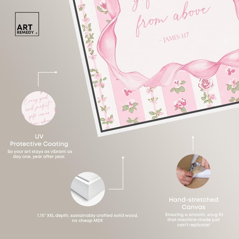 Good and Perfect Gift Bow Canvas by Art Remedy