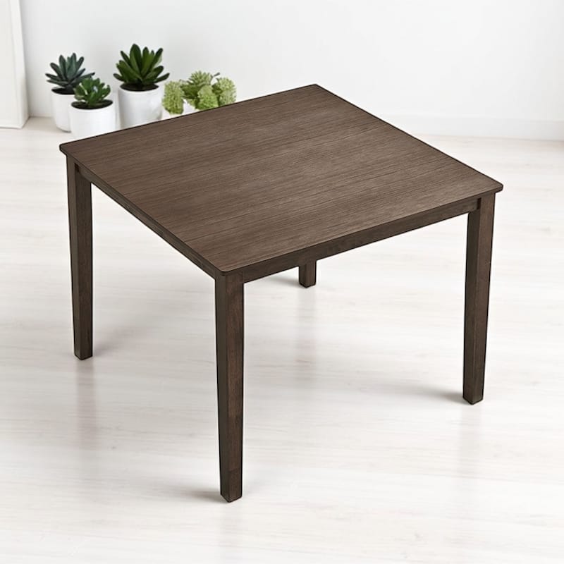 Wooden 5-Piece Dining Table Set for 4, Square Kitchen Table with Upholstered Chairs, Solid Wood & MDF, Space-Saving Design