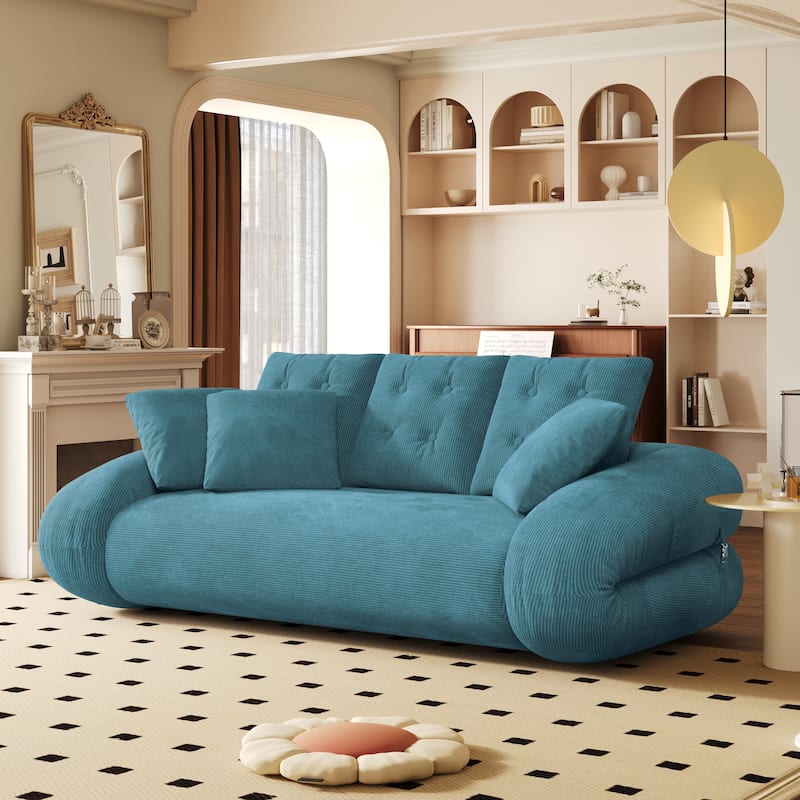 Foldable Corduroy Sleeper Sofa Bed