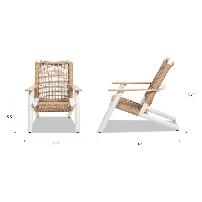 Atlas Adirondack Outdoor Lounge Chair Natural Beige All Weather Wicker