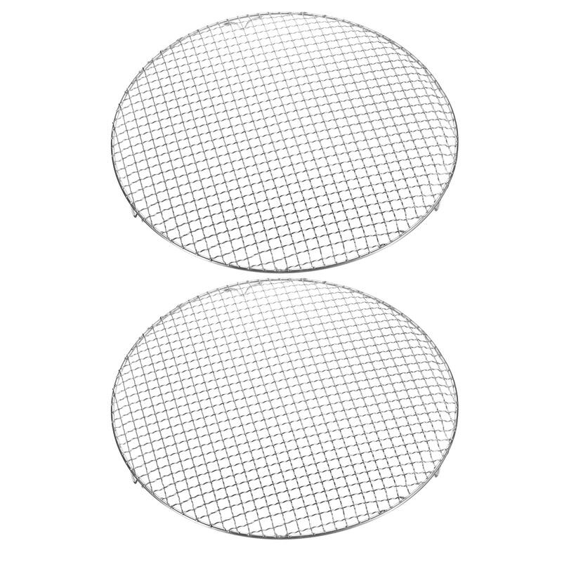 2pcs Round Cooking Rack 16" 201 Stainless Steel Barbecue Grill with 20mm Legs - 16 Inch