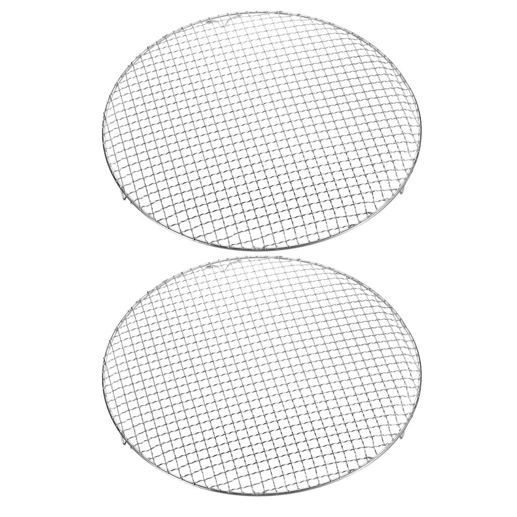 2pcs Round Cooking Rack 16" 201 Stainless Steel Barbecue Grill with 20mm Legs - 16 Inch