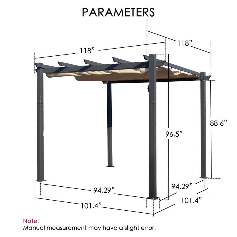 Kozyard Atlantics Outdoor 10'x13' Extra Large BBQ Grill Pergola with Sun Shade Gazebo Canopy