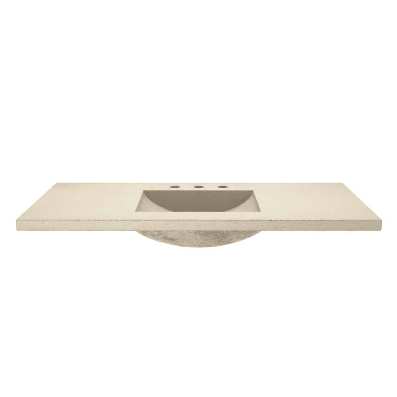 Palomar 48-inch NativeStone Bathroom Sink - Sand - Three Faucet Holes