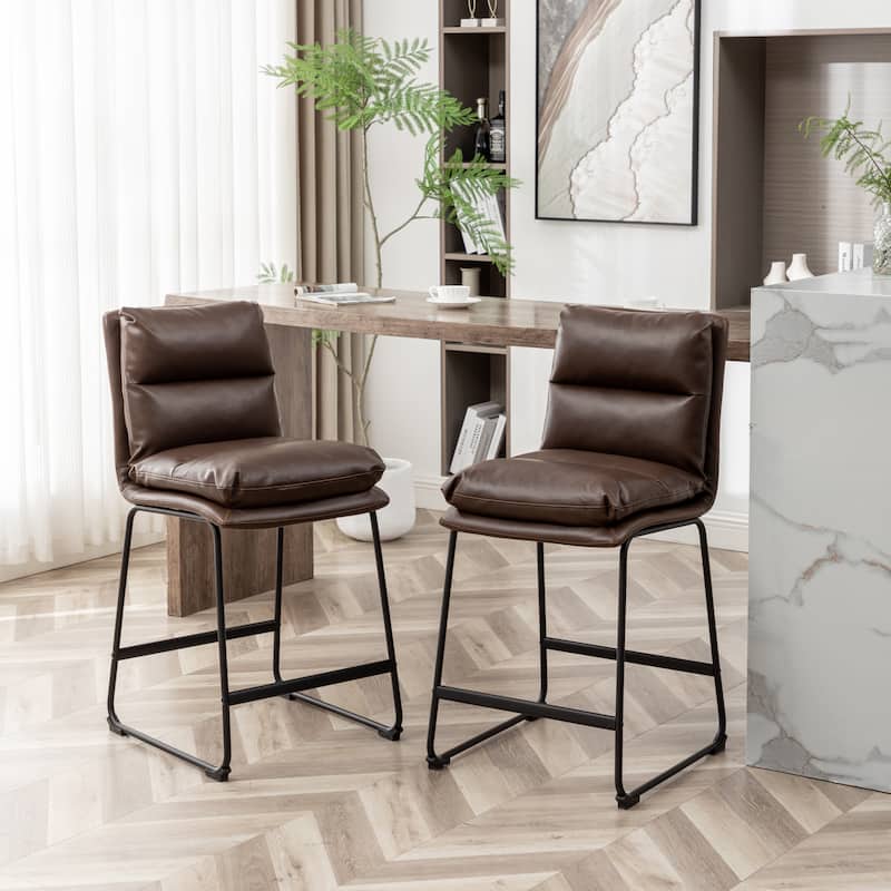 Upholstered 26-inch Counter Height Stools, Set of 2
