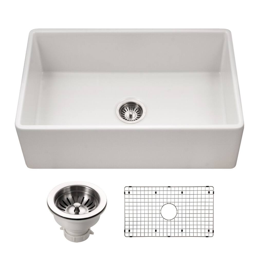 Houzer PTS-4118-C Platus 30" Farmhouse Single Basin Fireclay Kitchen