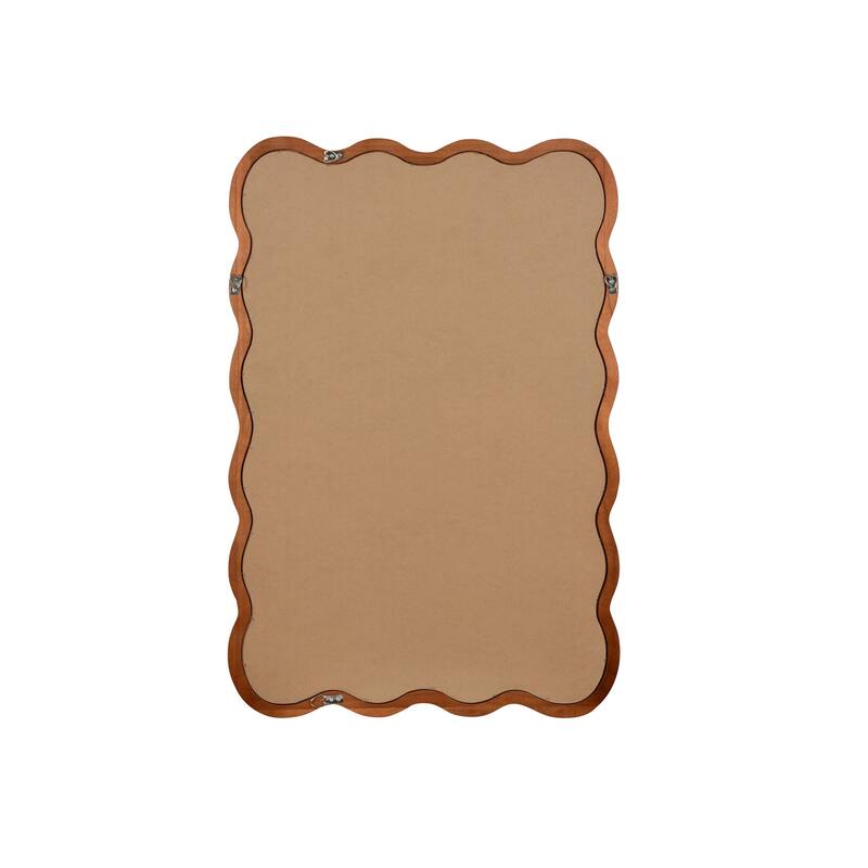 20"x30" Wavy Rectangle Solid Wood Frame Decorative Mirror,For Bedroom, Bathroom, Living Room, Entryway