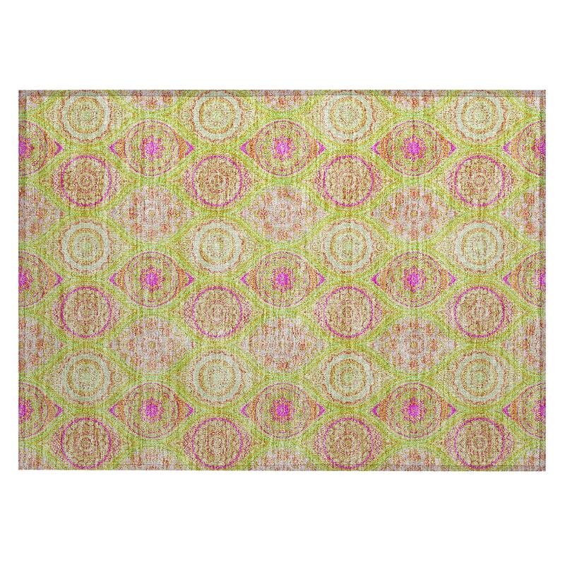 Machine Washable Indoor/ Outdoor Boho Mosaic Chantille Rug