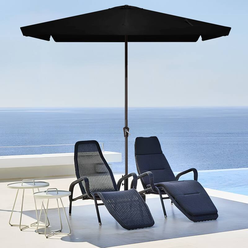 8*10ft Rectangular Patio Market Umbrella with Sagging Edge，UV Risistance,Crank & Tilt