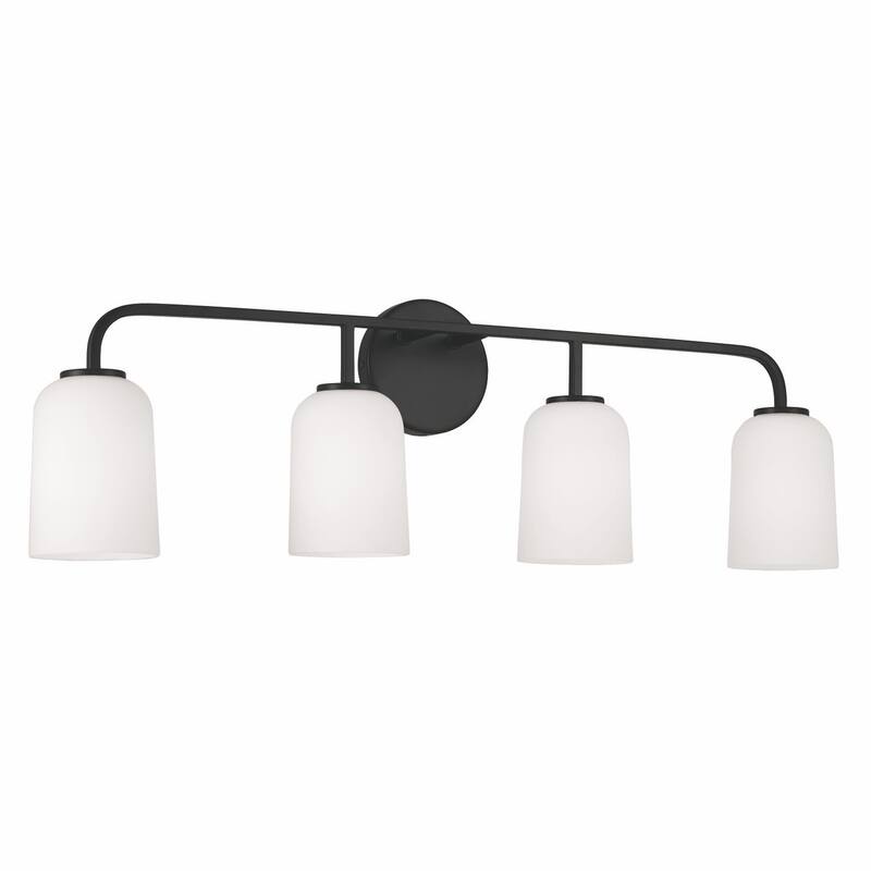 Lawson 4-light Bath/ Vanity Fixture w/ Soft White Glass - Matte Black