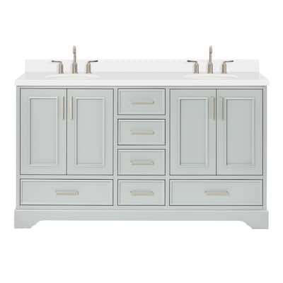 Ariel M061DWQOVO Stafford 61" Free Standing Double Basin Vanity Set