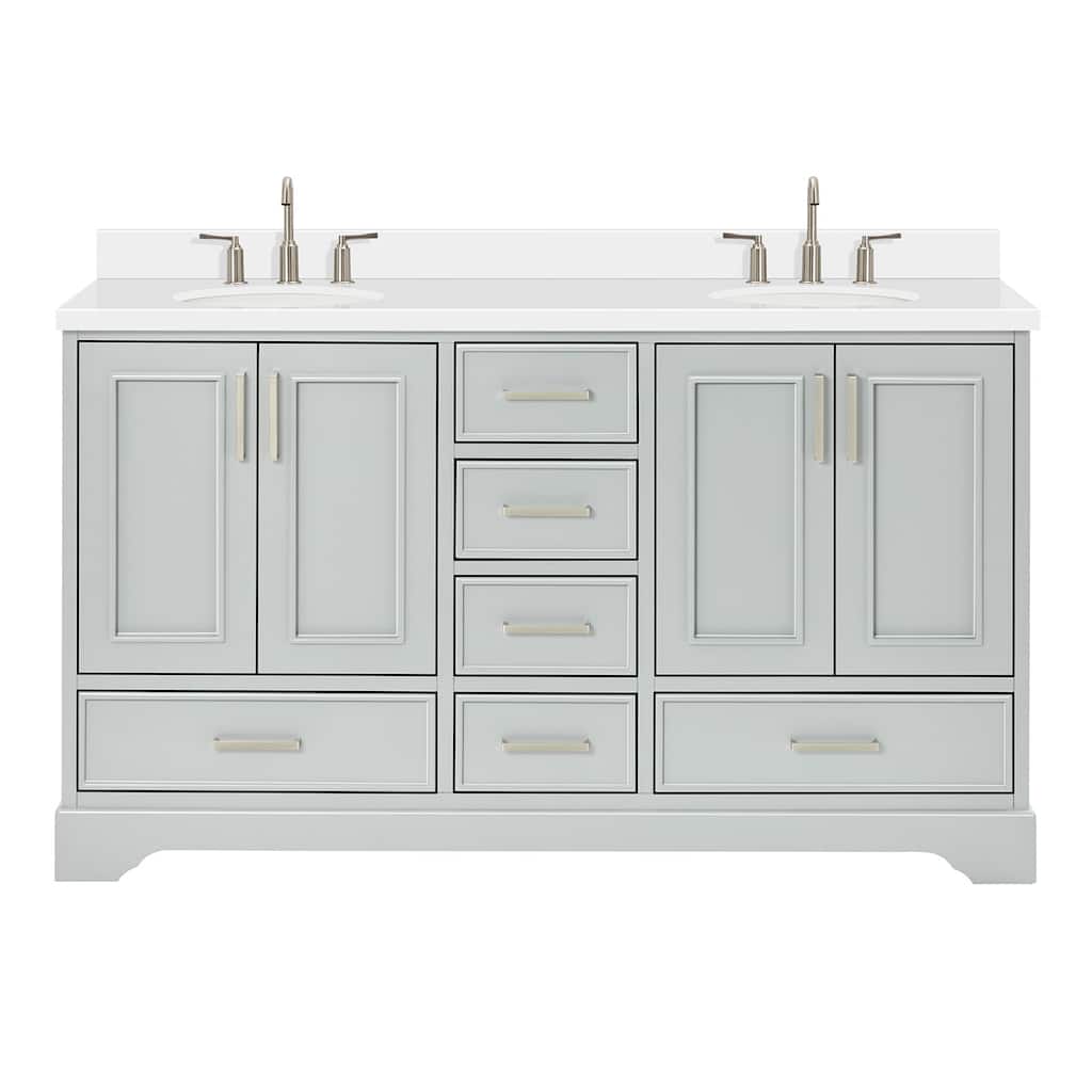 Ariel M061DWQOVO Stafford 60" Free Standing Double Basin Vanity Set