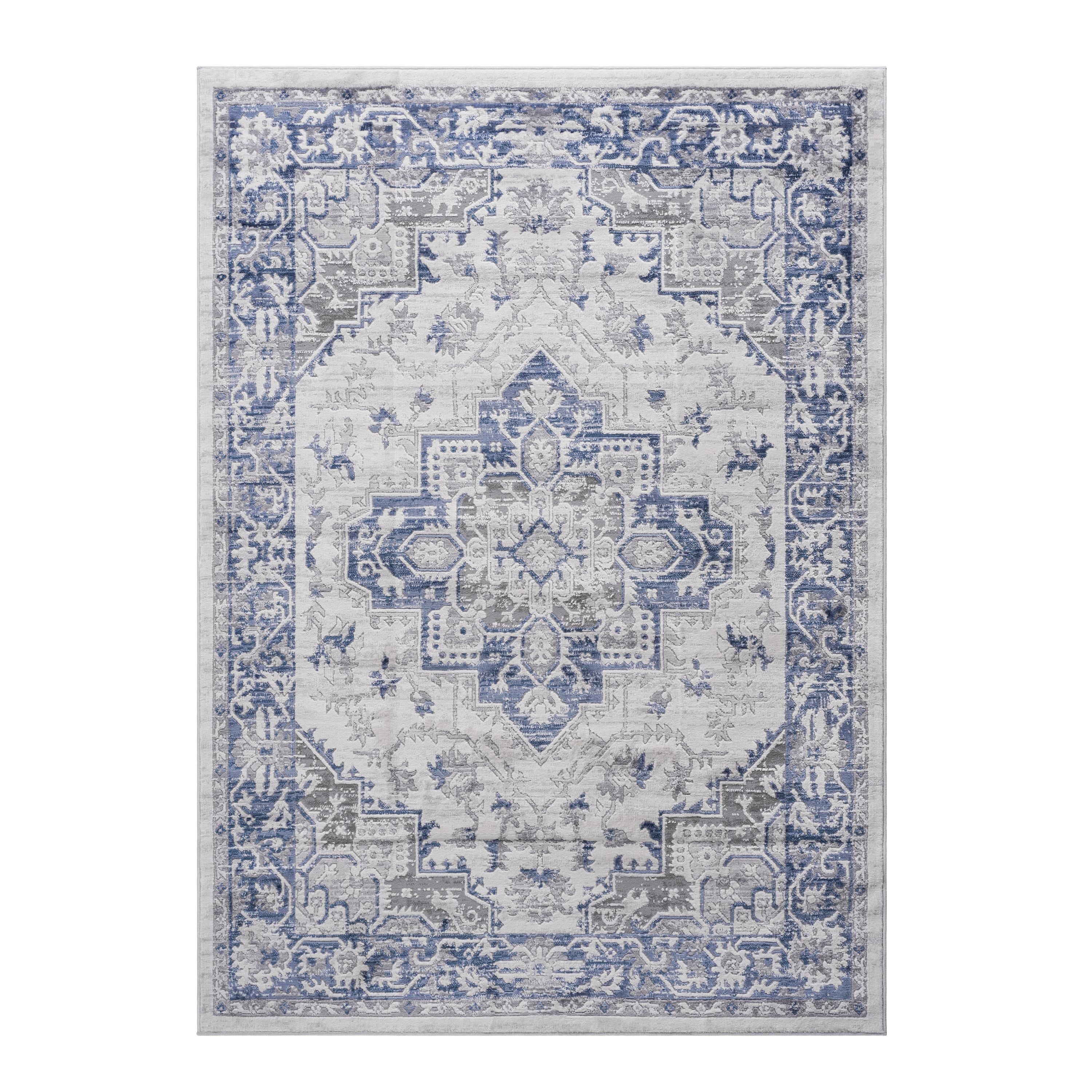 MARFI Collection Blue / Grey / Oriental Non-Shedding Area Rug