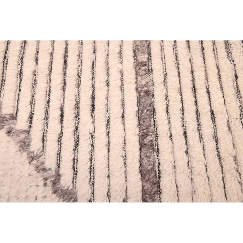 ECARPETGALLERY Hand-knotted Tangier Cream Wool Rug - 5'1 x 7'9