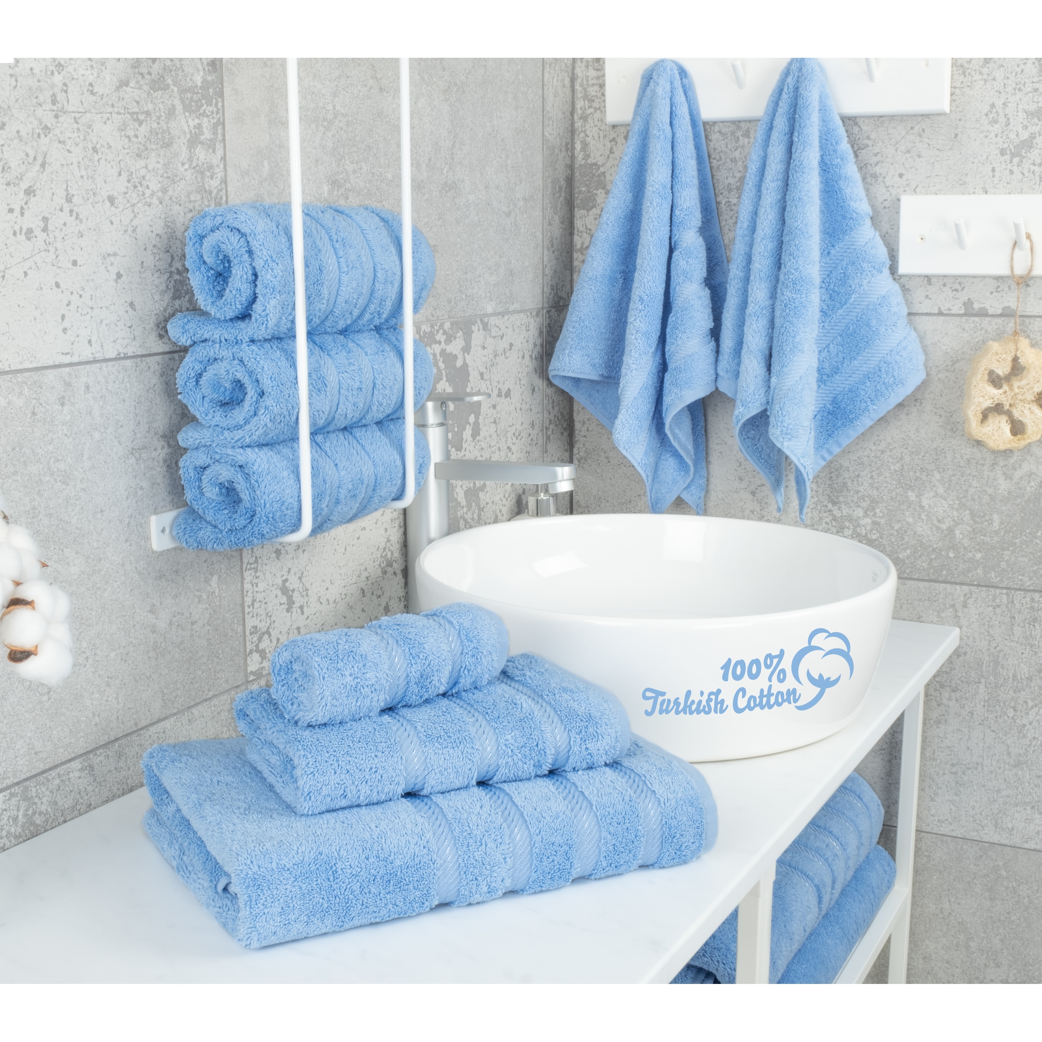 American Soft Linen Luxury 3 Piece Towel Sets, 1 Bath Towel 1 Hand Towel 1 Washcloth, 100% Turkish Cotton Towels for Bathroom, Beige Towel Set