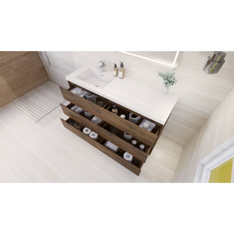 Aron 60'' Freestanding Vanity with Left Single Sink