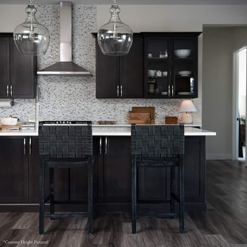 Maven Lane Noah Kitchen Dining Stool with Vegan Leather