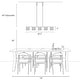 preview thumbnail 16 of 17, Diore Modern Gold 5-Light Crystal Chandelier 40 in. W Linear Glam Island Lights for Kitchen Island - L 40.2" x H 70" Max