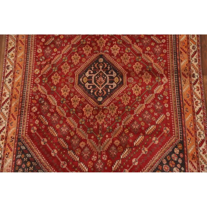 Shiraz Kashkoli Persian Antique Area Rug Handmade Wool Carpet - 4'10"x 8'2"