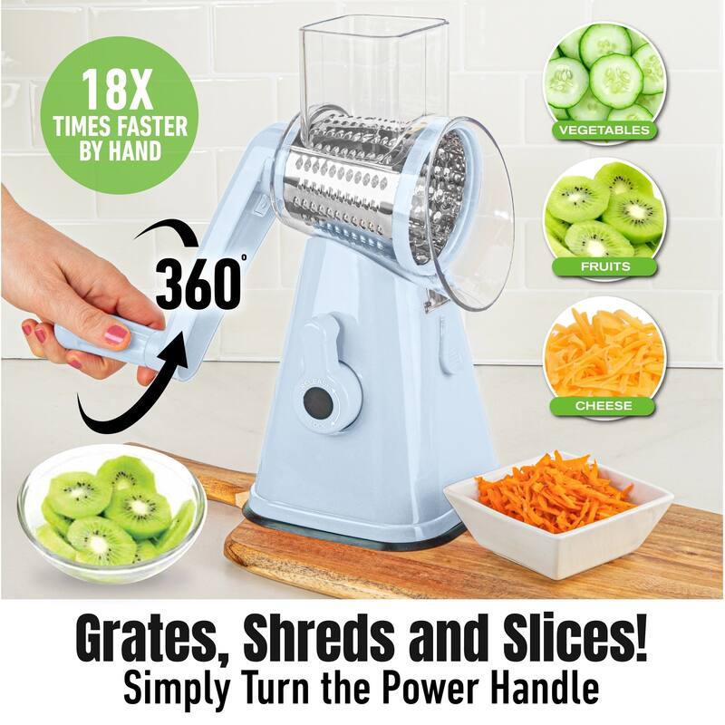 NutriSlicer Vegetable Slicer Cheese Grater Potato Slicer Salad Chopper with Suction Base