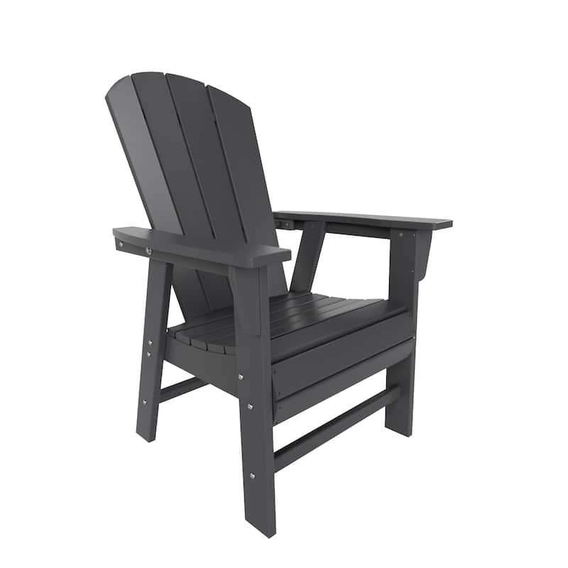 Laguna Hdpe All Weather Outdoor Patio Adirondack Dining Chair With Arms - Gray