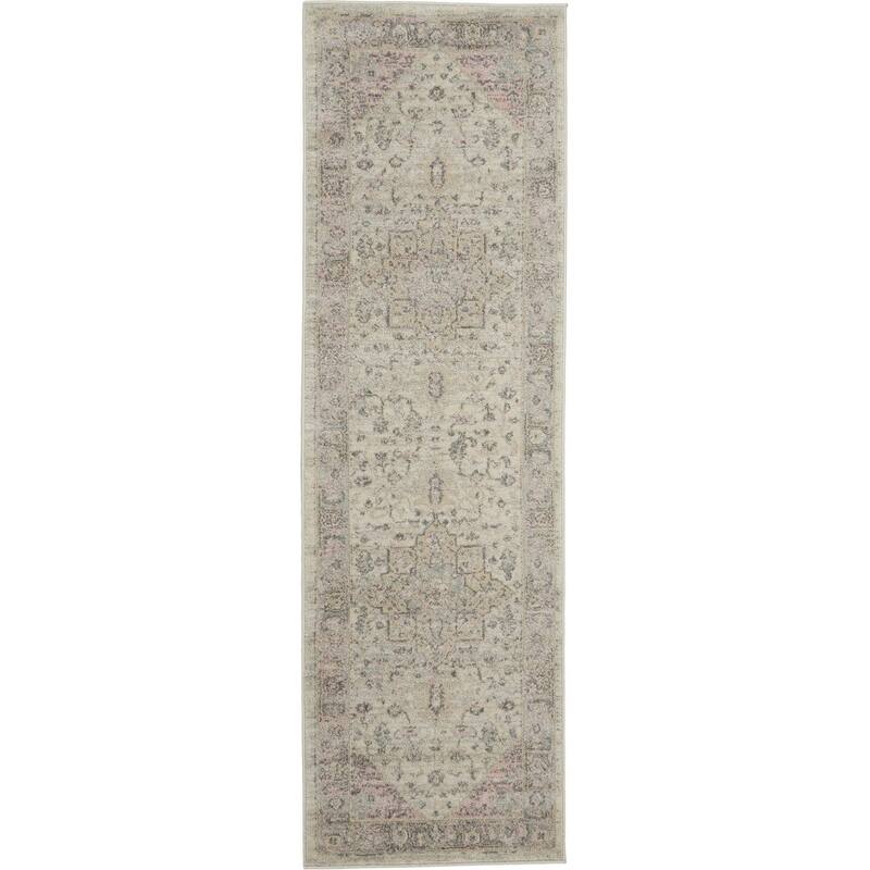 HomeRootsFloral Medallion Transitional Runner Area Rug - 87' X '27' X '0.5