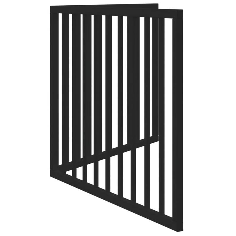 vidaXL Dog Gate Set of 2 Black Poplar wood 63 in Foldable Dog Gate - 0.8 x 63 x 23.6