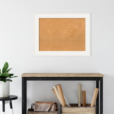 Ridge White Framed Natural Corkboard Bulletin Board
