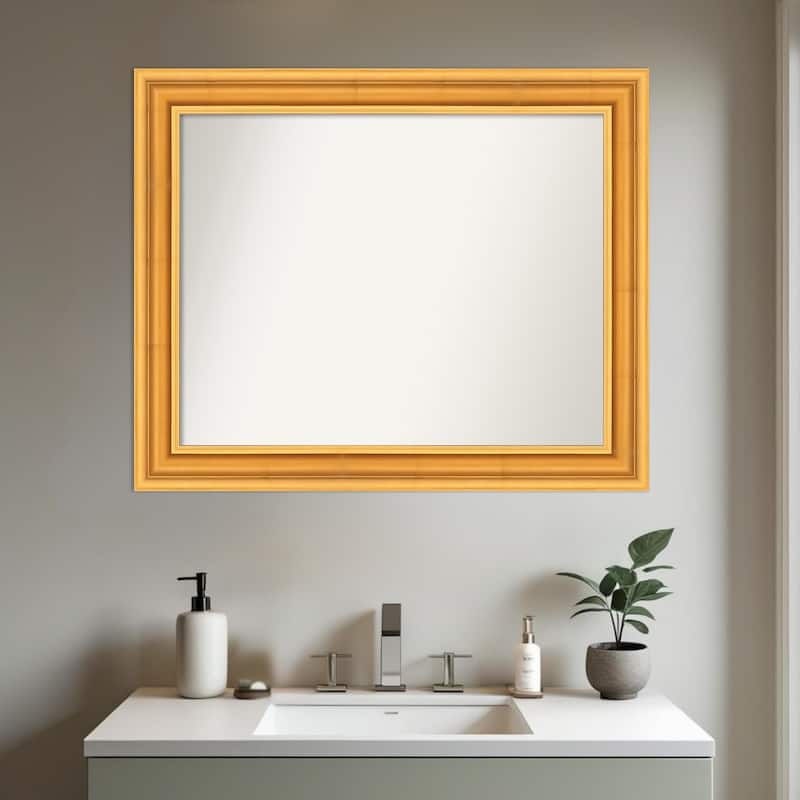 Sierra Non-Beveled Wood Framed Bathroom Vanity Wall Mirror