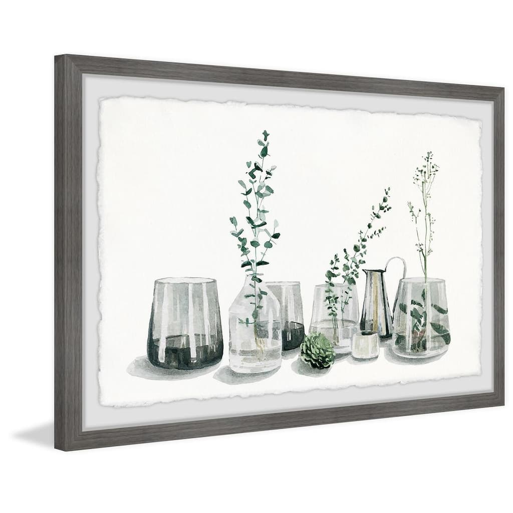 Fresh Indoor Greenery Framed Wall Art, Elegant Home Touch - Sophisticated Artwork for Refined Décor