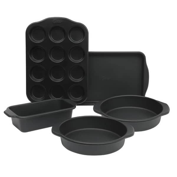 Platinum Collection 5 Piece Nonstick Carbon Steel Bakeware Set in Matte Black
