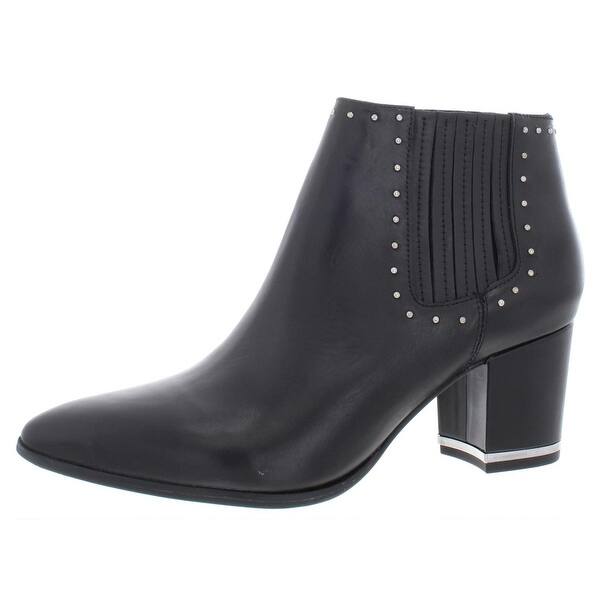 Shop Michael Michael Kors Womens Chelsea Boots Leather Studded Black 7 5 Medium B M Overstock 30764583