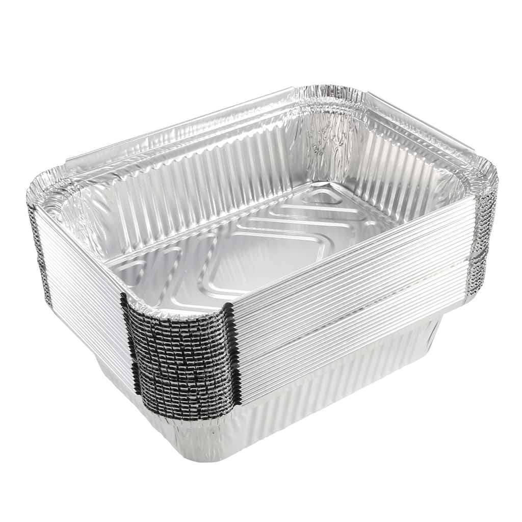 7.3"x5.3" Aluminum Foil Pans, Disposable Trays Containers for Roasting