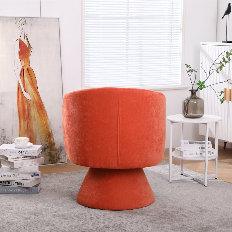 Round Fabric Swivel Accent Chair