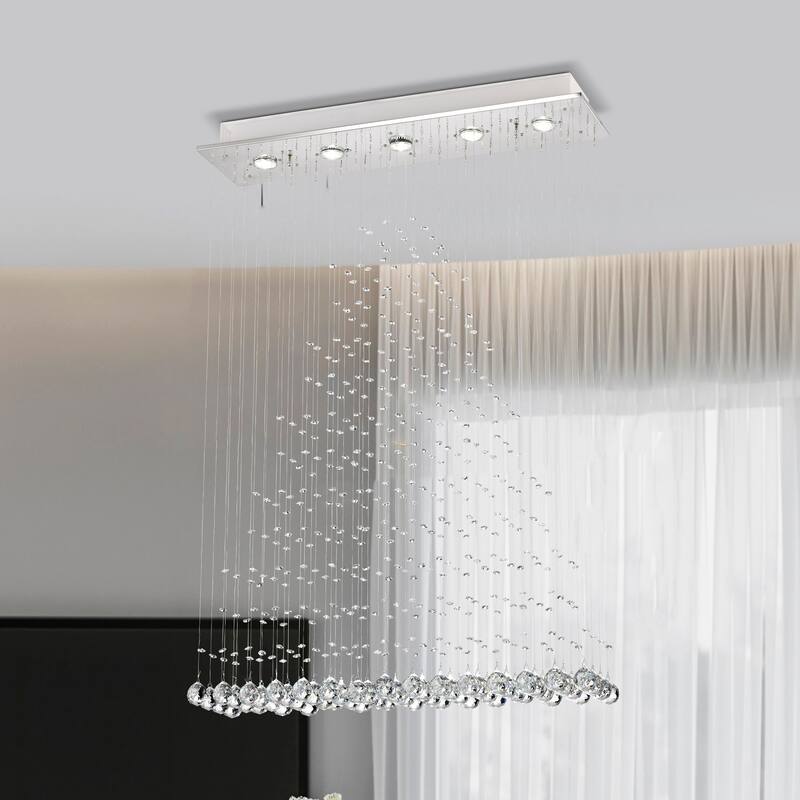 Sarema Rain Drop 5-Light Flush Mount for Kitchen, Living/Dining Room, Office